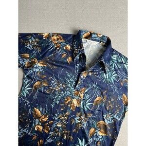 Vintage Lilly Dache Shirt Men's L Short Sleeve Tropical 70s Polo Pattern